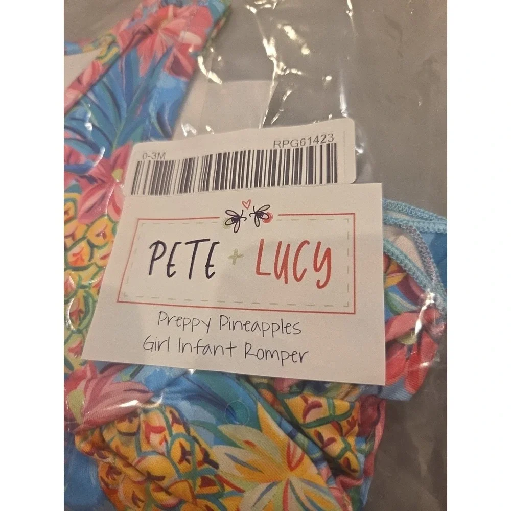 Pete & Lucy Pretty Pineapples Infant Romper Size 0-3m